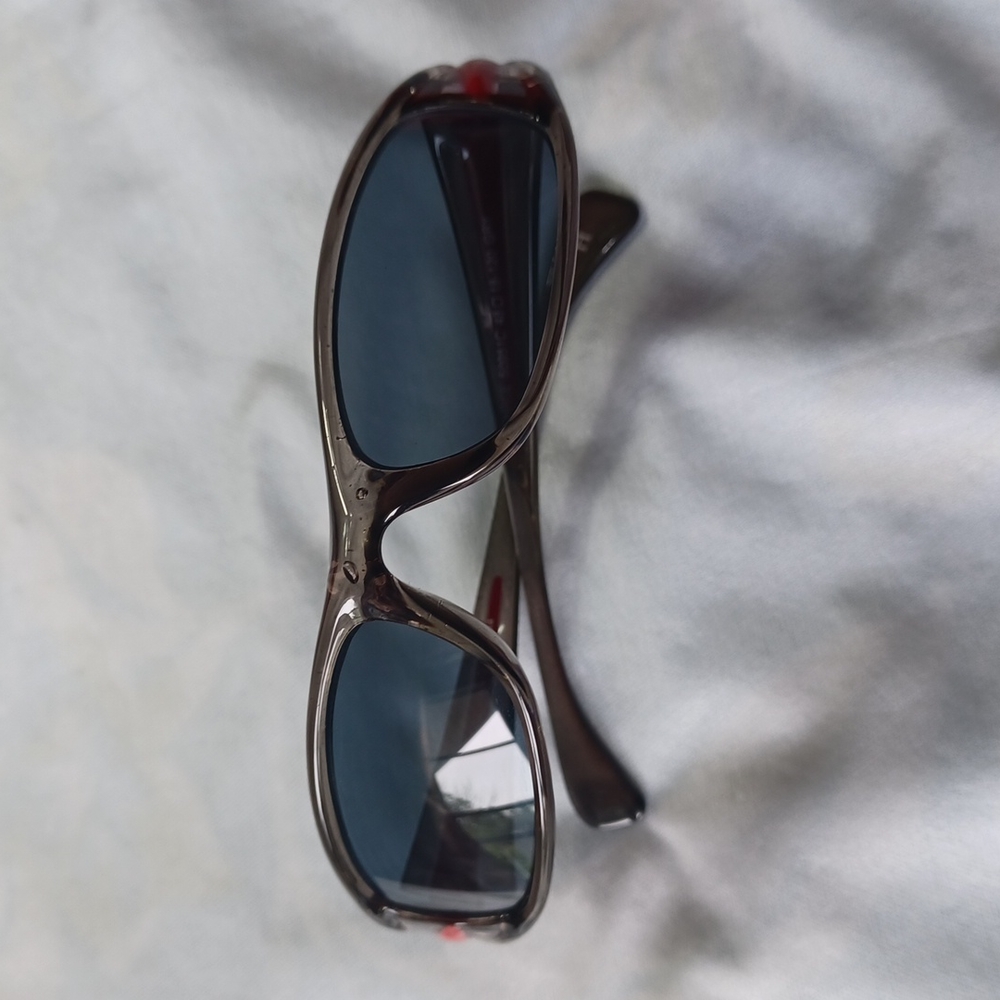 Kids Sport Grey Sunglasses With Red Stripe on Arms
